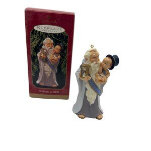 Hallmark Keepsake Ornament Welcome 2000 Baby New Year Father Time Figurine Vtg